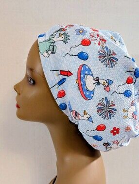 Goose, 4th Of July, USA, Euro Style Scrub Cap, Scrub Cap, Chemo Hat